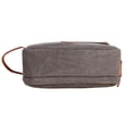 thumbnail image 5 of Neceser de viaje para hombre con compartimentos dobles, organizador de maquillaje cosmético de cuero de lona, ​​kits de afeitado Dopp - Gris, 5 of 5