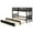Espresso, variant on Costway Twin Over Twin Pull-Out Bunk Bed with Trundle Wooden Ladder White