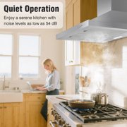 FIREGAS Wall Mount Range Hood 30 inch with Ducted/Ductless Convertible, 450 CFM Stainless Steel Chimney-Style Kitchen Hood, Over Stove Vent Hood with 3 Speed Fan, LED Light