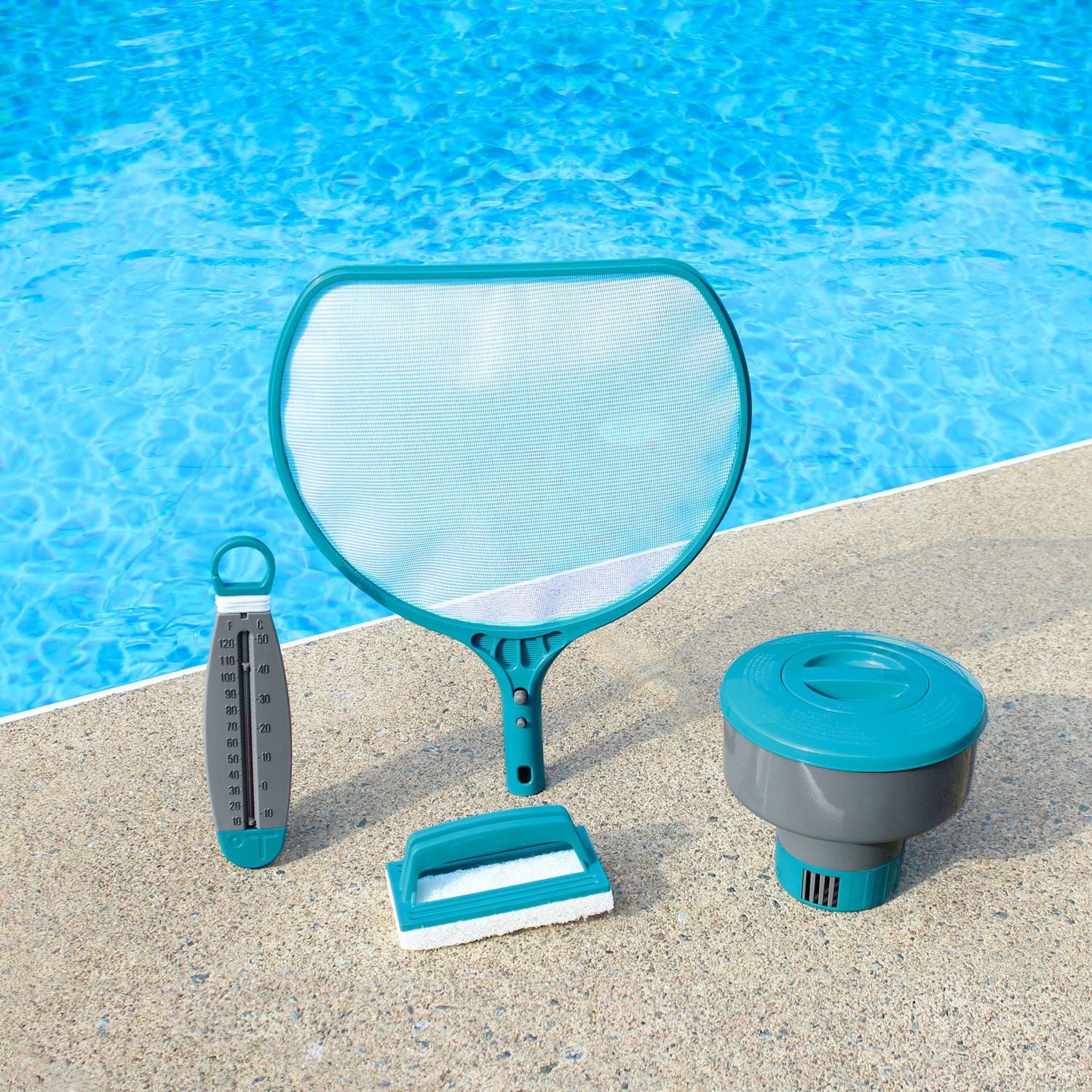 Mainstays Pool Accessory Kit with 4 Items, Mainstays Pool Maintenace Kit