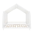 thumbnail image 5 of Noble House Full Floor Bed with Canopy and Guardrails, Wood House Bed Frame for Kids, White, 5 of 11
