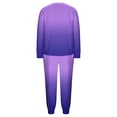 thumbnail image 6 of REORIAFEE 2 Piece Lounge Set Women Fleece Warm Pajama Long Sleeve Top and Jogger Gradient Soft Sleepwear Purple S-2XL, 6 of 7