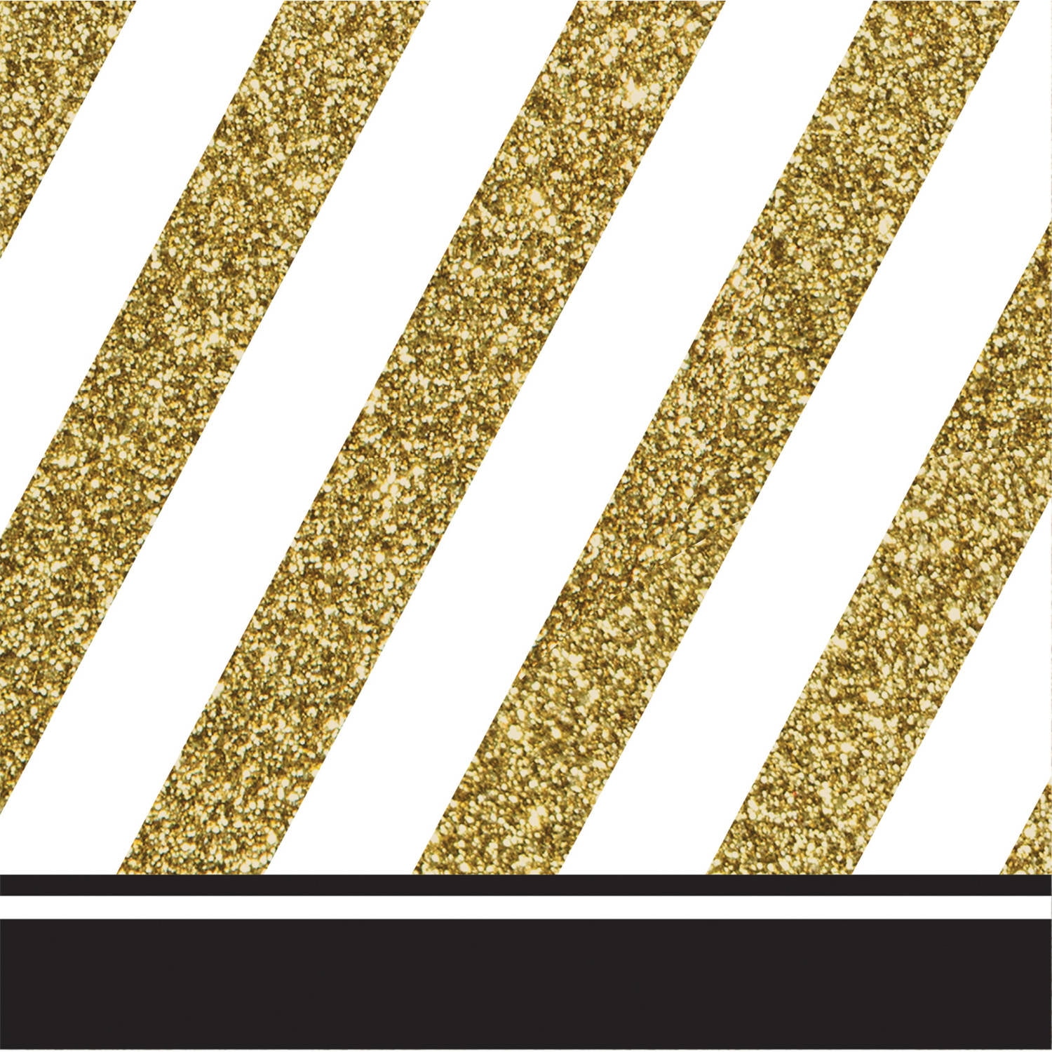 Black and Gold Beverage Napkins, 16pk by CREATIVE CONVERTING