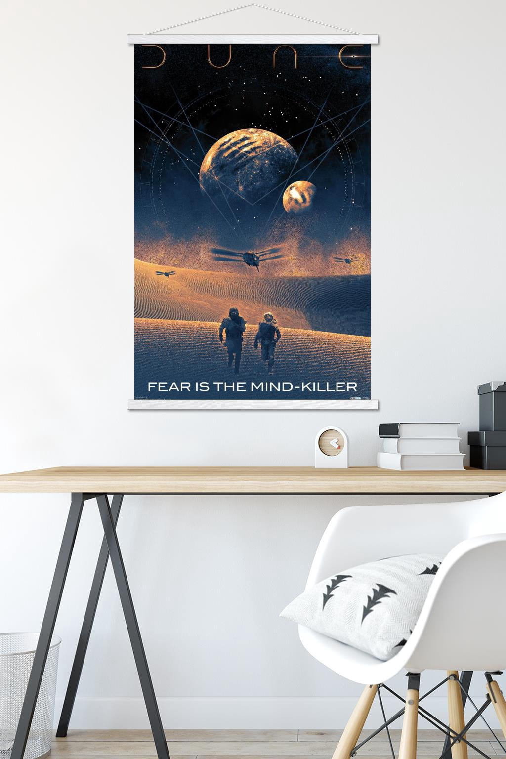 Dune - Fear is the Mind-Killer Wall Poster with Wooden Magnetic Frame, 22.375" x 34"