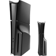 for PS5 Slim Console Faceplate Cover, Custom Replacement Skin Case ABS Cover Plates Side Shell for PS5 Slim Disc Edition (Black)