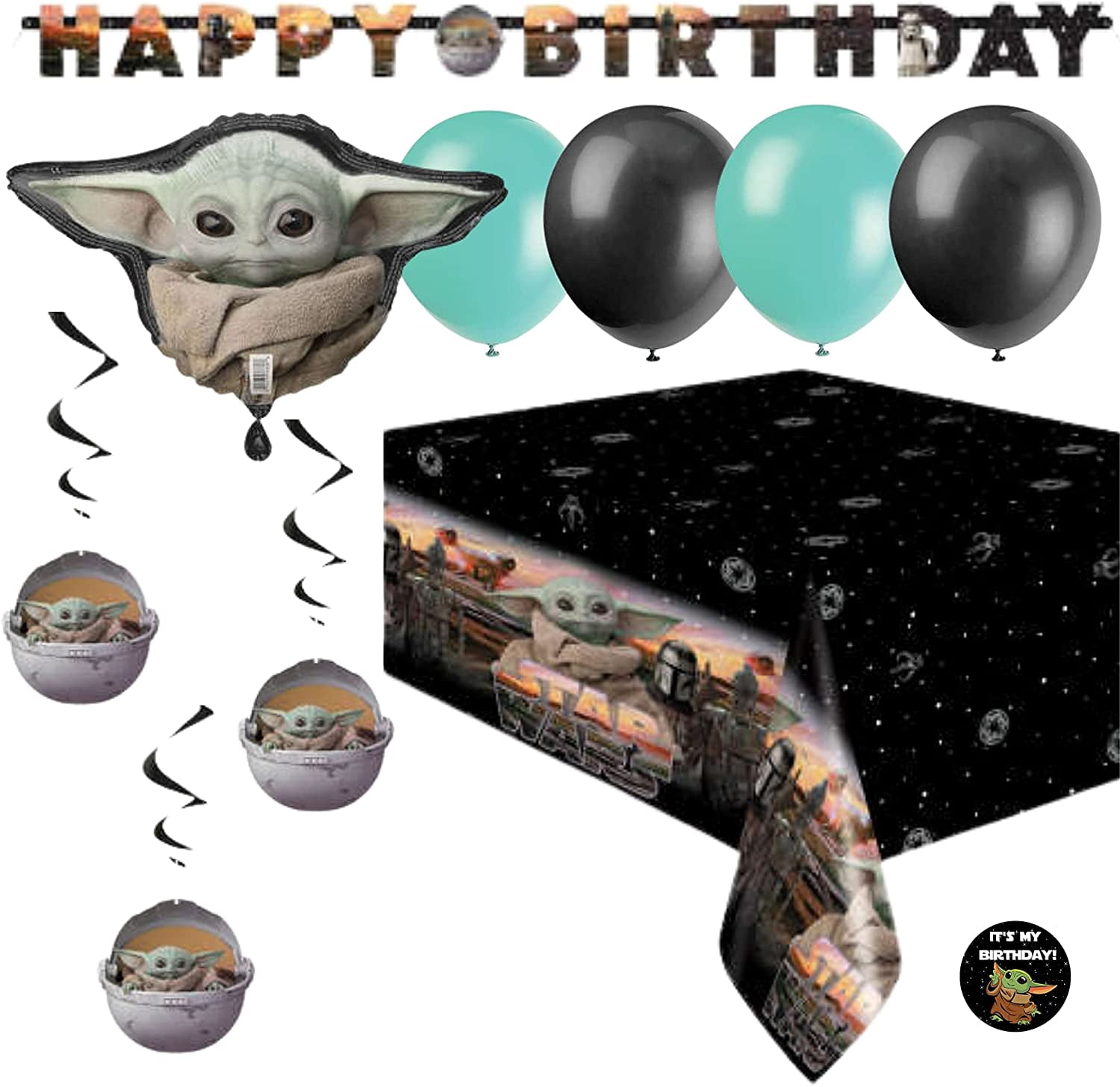 Baby Yoda Birthday Decorations Kit 27pc Baby Yoda Party Supplies Set