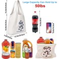thumbnail image 2 of Canvas Tote Bags with Inner Pocket Reusable Grocery Bags Bulk Reusable Shopping Bags Large Capacity Machine Washable, 2 of 4