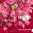 thumbnail image 4 of TYUIOP Artificial Christmas Tree, Premium Unlit Hinged Design, Dense Branches Realistic Holiday Décor w/Easy Assembly 4.5ft Pink, 4 of 10
