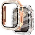 thumbnail image 1 of GHSDFBB 2-Pack Bling Cases with Screen Protector Compatible for Apple Watch Series 8 45mm Series 7, Protective Case for iWatch Series 7 (45mm, Clear/Rose Gold), 1 of 7