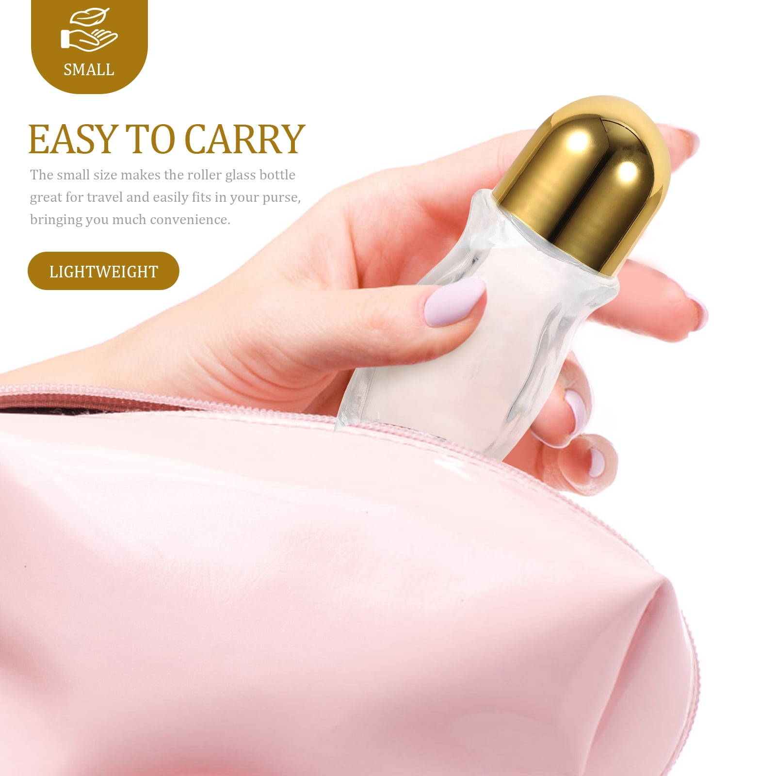HEMOTON 8Pcs 30ML 50ML Glass Roller Bottles Essential Oil Bottles Empty Bottles Packaging Bottles Travel Bottles with Lid