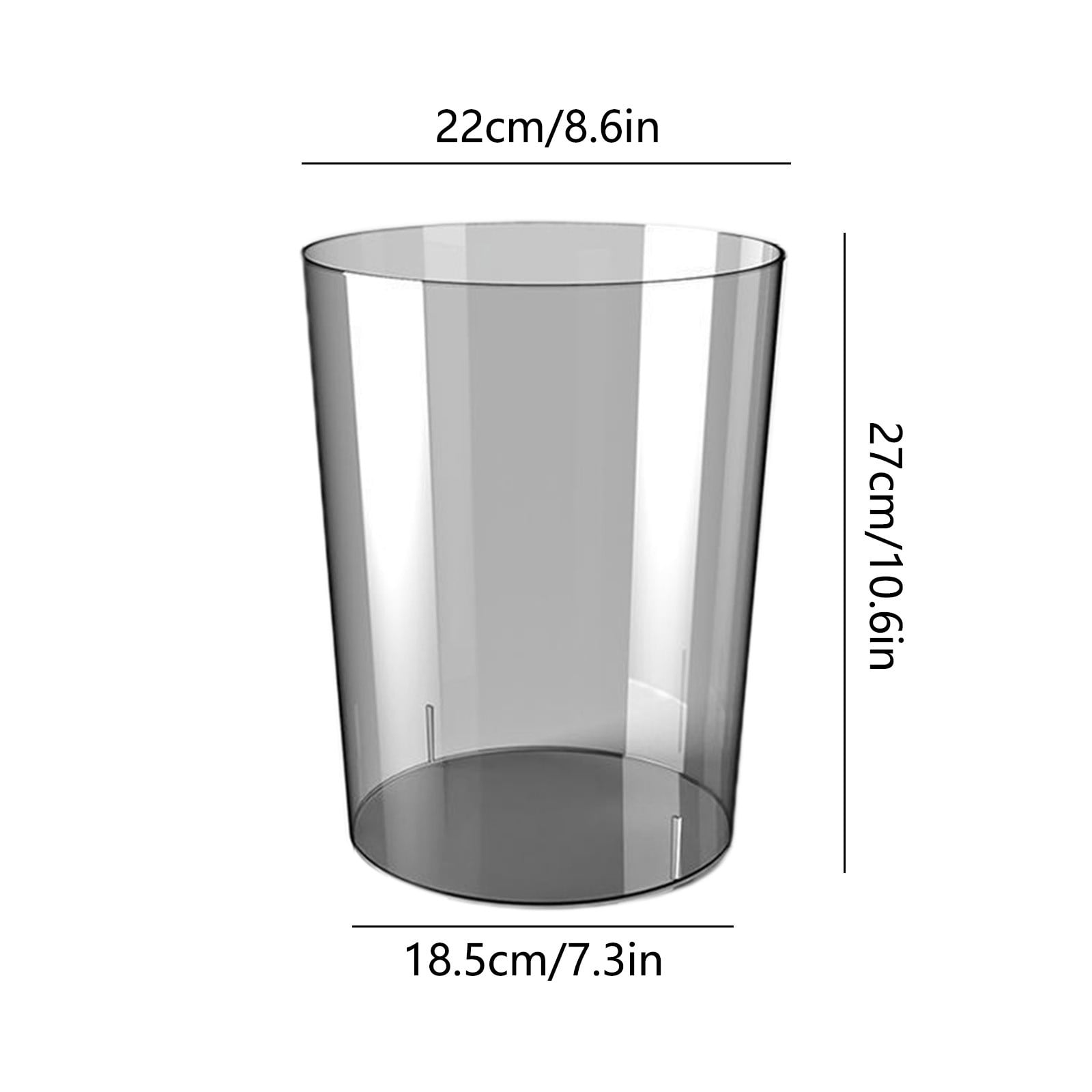 Tyidzon Trash Can Plastic Wastebasket 3.17 Gallon Round Kitchen Trash Can Bathroom Trash Can for Bathroom, Bedroom, Kitchen, College Dorm, Office - Clear & Grey