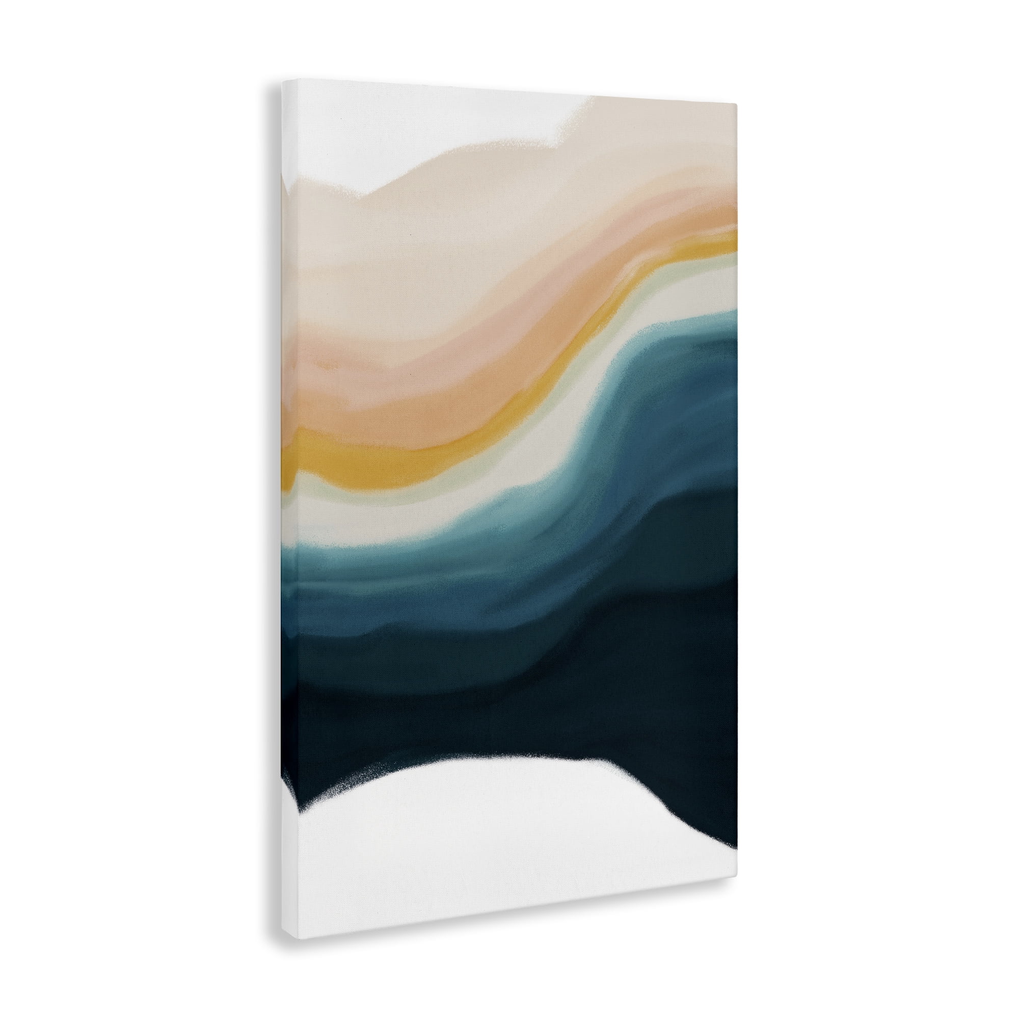 Stupell Industries Peach Swirl Fluid Pattern Abstract Painting Gallery Wrapped Canvas Art Print Wall Art, 16 x 24