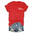 thumbnail image 4 of Dorinao Mama Shirts for Women Short Sleeve Love Letter Printed Graphic Mom Tee Tops, Red, S, 4 of 9