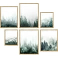thumbnail image 5 of PixonSign Framed Canvas Print Wall Art Set - Misty Pine Tree Forest Mountain Landscape Posters - Gallery Set of 9 Nature Wilderness Plants Photography Art Wall Décor for Living Room - Natural, 5 of 5