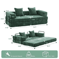 thumbnail image 3 of Jopath Convertible Sofa Bed with Pillows, Chenille Folding Mattress Sleeper Sofa Couch with Fixed-Shape Frame, Floor Sofa Bed Couch for Living Room Bedroom Lounge,Dark Green+Chenille, 3 of 11
