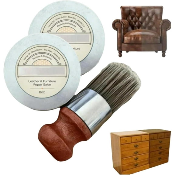 Heidelux - Leather Restoration Cream, Heidelux Leather Conditioner, 𝐋eather & Furniture Repair Salve with Brush, for Couches and Furniture, Repair Salve for Car Seats (2PCS)