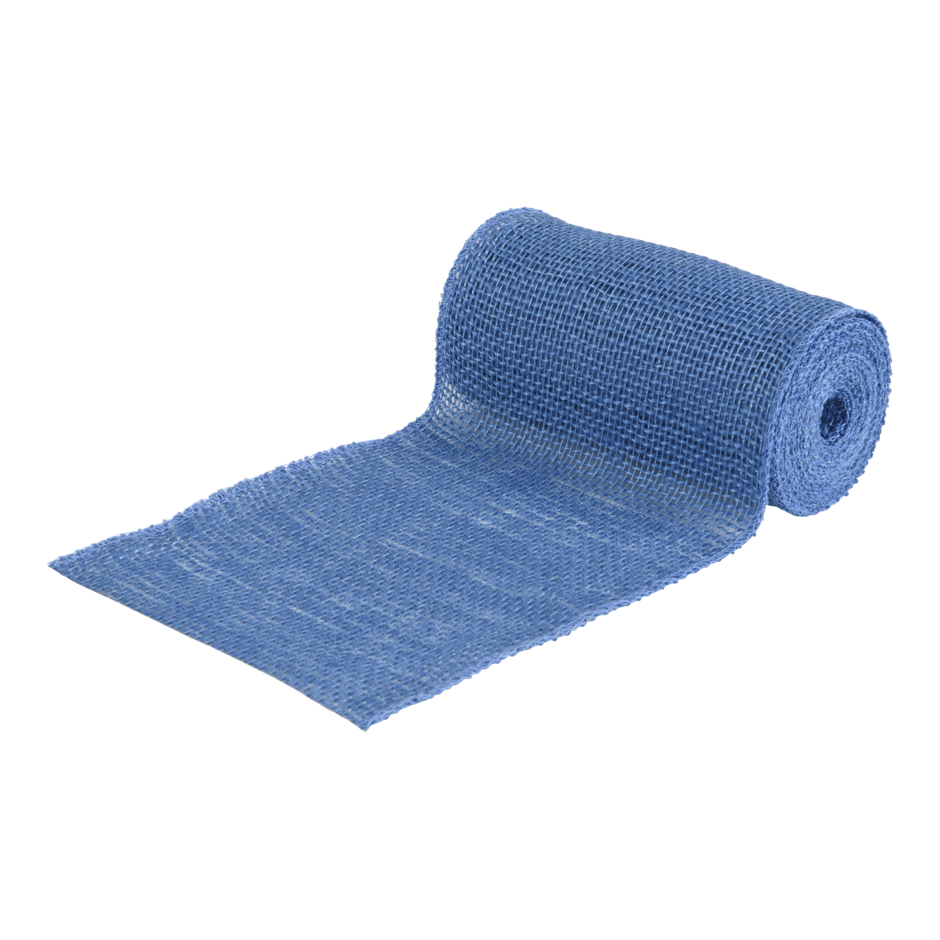Love, Laugh, Craft Jute Burlap Roll Precut, Finished Edges, 6"W x 5-Yards, 740-23, Tranquil Blue