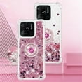 thumbnail image 3 of Glitter Clear Sparkly Bling Xiaomi Redmi 10C Case for Women, Flowing Liquid Quicksand Cover with Diamond Ring Holder Case for Xiaomi Redmi 10C  Rose Gold, 3 of 14