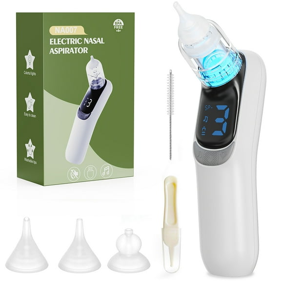 MaiRkang Child Nasal Aspirator with 3 Levels of Powerful Suction, Rechargeable, Corded Electric, White, 1 Piece