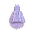 thumbnail image 2 of Robe Dos Nu pour Filles Violette Plissée à Sequins Hi-lo Dos Creux 6 Ans, 2 of 5