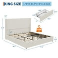 thumbnail image 2 of Modern Boho Upholstered Platform Bed Frame with 4 Storage Drawers, Sturdy Wood Slats, Easy Assembly, 2 of 6