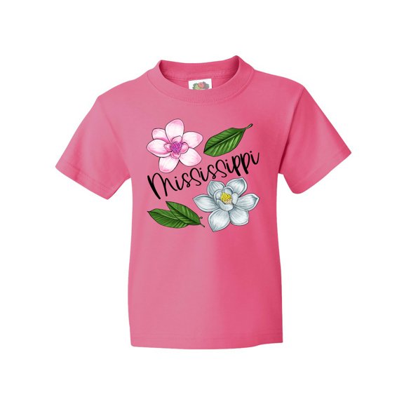 Inktastic Mississippi Magnolia Flowers and Leaves Youth T-Shirt