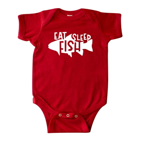 

Inktastic Eat Sleep Fish Silhouette Gift Baby Boy or Baby Girl Bodysuit