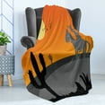 thumbnail image 4 of Southwestern Soft Flannel Fleece Blanket, Cartoon Style Hot Mexico Desert Landscape with Saguaro Cactus and Horse Rider, Cozy Plush for Indoor and Outdoor Use, 60" x 80", Multicolor, by Ambesonne, 4 of 5
