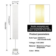 HonoDing Modern Paper Floor Lamp 59-inch Square 2 Pack with Rice Paper Lampshade