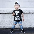 thumbnail image 2 of Douhoow Toddler Baby Boys Short Sleeve Cool T-Shirt Denim Hole Pants Summer Kids 2PCS Clothes Set, 2 of 9