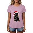 thumbnail image 5 of Frostluinai Christmas Cats Shirts for Women Crew Neck Short Sleeve Funny Xmas Party Tee Shirt Daily Walking Casual Tops S-3XL, 5 of 6
