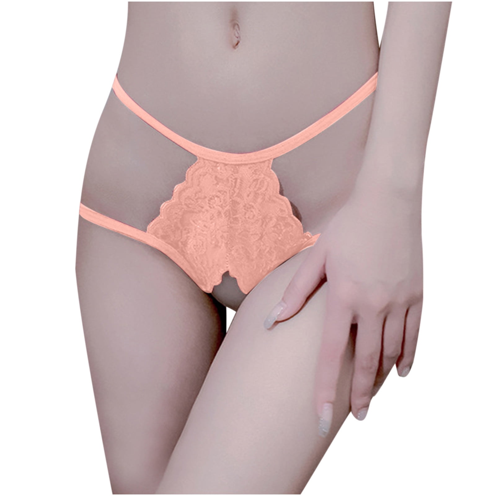 AOOCHASLIY Womens Underwear Plus Size Deals Thong Lace Ladies Solid Comfort  Underwear Skin Friendly Briefs Panty Intimates Thong 