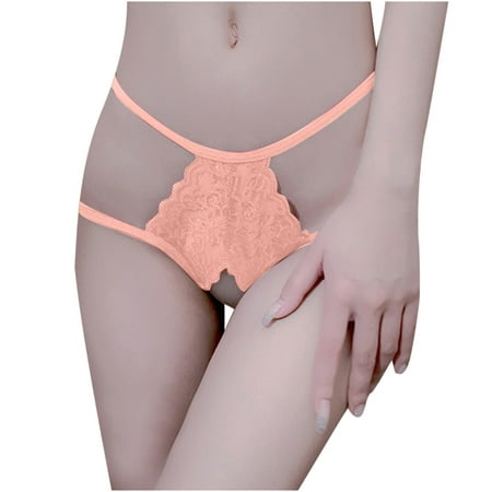 

Efsteb Lace Thongs for Women Sexy Lace Hollow G Thong Low Waist Briefs Lingerie Breathable Underwear Ropa Interior Mujer Transparent Sexy Comfy Panties Pink
