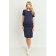 thumbnail image 3 of Solid Short Sleeve T-Shirt Bodycon Maternity Midi Dress, 3 of 3