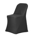 thumbnail image 5 of BalsaCircle Black Solid Spandex Stretch Metallic Folding Chair Covers Slipcovers, 5 of 8