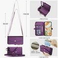 thumbnail image 5 of Decase 2-in-1 Detachable Magnetic Wallet Case Compatible with Google Pixel 8A, Shockproof PU Leather Flip Cover with Card Slots,Cash Pocket,Zipper Purse,Crossbody Strap,RFID Blocking,Purple, 5 of 8
