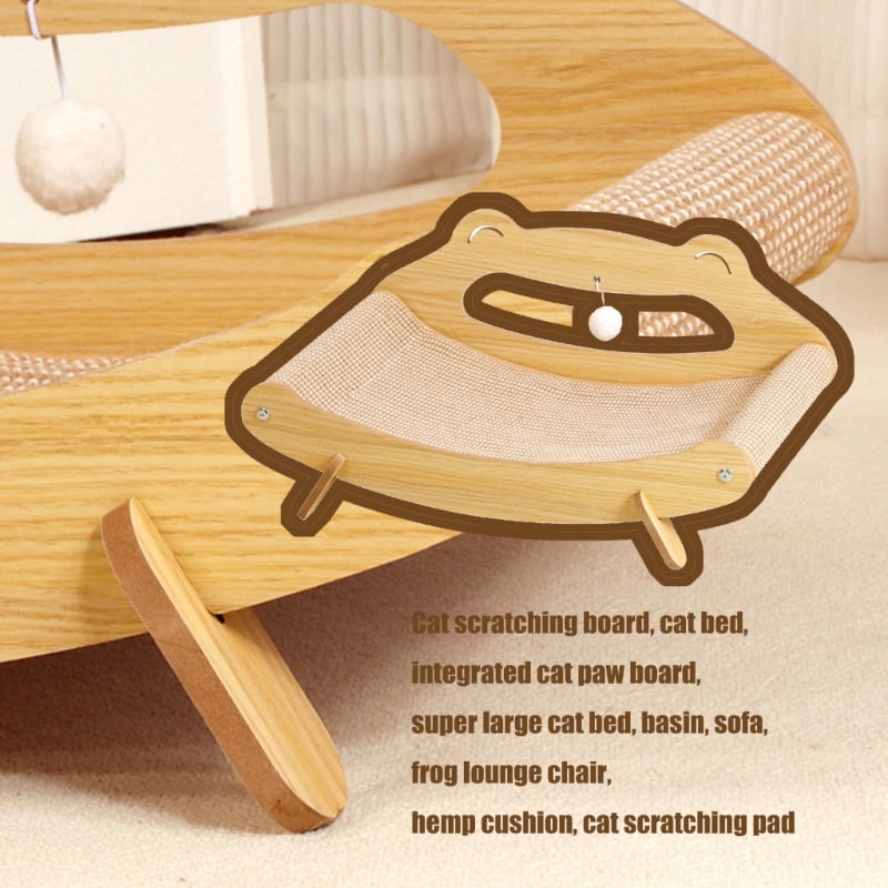 Pet Scratch Bed Wooden Rack Bed Kittens Dog Bed Large Size Protects Furniture