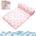 thumbnail image 1 of Cats Dogs Cooling Bed, Pet Cooling Mat with Pillow Portable & Washable Pet Cooling Blanket, Dogs Cats Self Cooling Mat Pet Ice Silk Breathable Summer Cooling Pads (60X40cm, Pink), 1 of 1