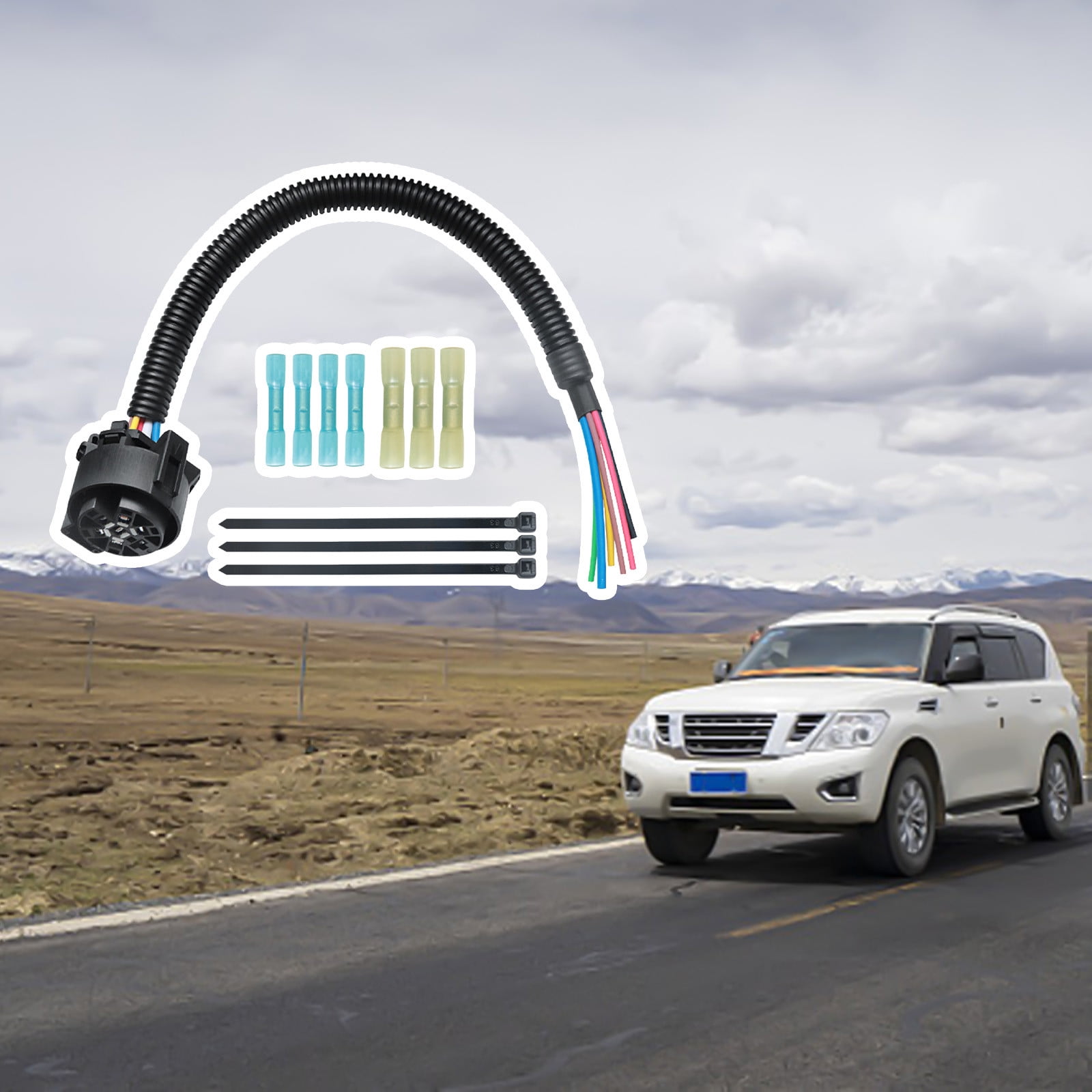 Car Accessories 7 Way Plug Trailer Inlines Cord 7 Pin Trailer Wiring RV