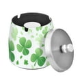 thumbnail image 2 of Lucky Grass Full Ashtray with Lid Smell Proof Cigarette Ashtray Stainless Steel Smokeless Ash Holder for Indoor Outdoor, 2 of 7