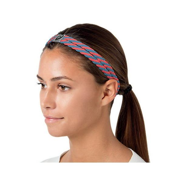 Asics Womens Luxe Headband Slate Blue/Coral Rose One Size - Walmart.com