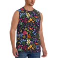 thumbnail image 2 of Haiem Men's Flowers And Birds Print Tank Tops Summer Sleeveless Cut Off Workout T-Shirts Fitness Vest Athletic Undershirts-Small, 2 of 8