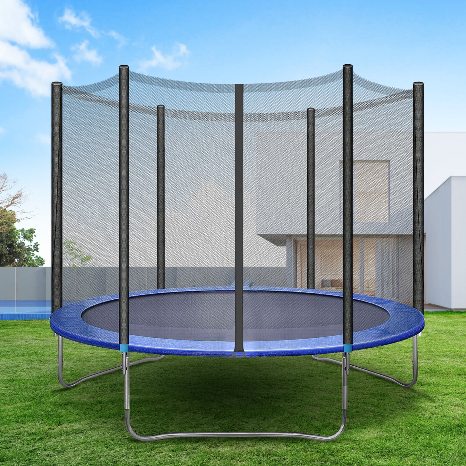 Details about   New 10 FT Trampoline Combo Bounce Jump Safety Enclosure Net W/Spring Pad US 