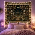thumbnail image 2 of Floral Garden Nighttime with Ornate Tiered Stone Fountain, Mystical Fantasy for Space Lovers, Galaxy Room Decor, Valentine'S Day Gift, Tapestry Wall Hanging for Bedroom and Dorm, 2 of 7