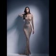 thumbnail image 3 of Vestido Elegante de Mujer con Abertura y Larga Transparente de de Diamante, Vestido de Noche para Cumpleaños. Plata L, 3 of 6