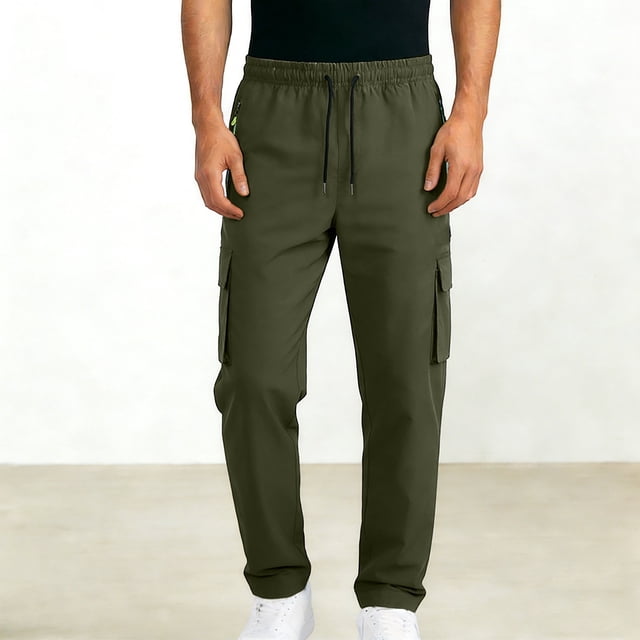 Pantalon d'Extérieur Décontracté Polyvalent pour Hommes, Durable, Jambe Droite, Ajustement Confortable pour Randonnée, Cyclisme et Usage Quotidien