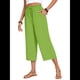 thumbnail image 2 of Pantalones Cortos para Mujer, Informales, con Cordón y Bolsillos, Holgados, de Cintura Alta y Pierna . Verde Hierba L, 2 of 6
