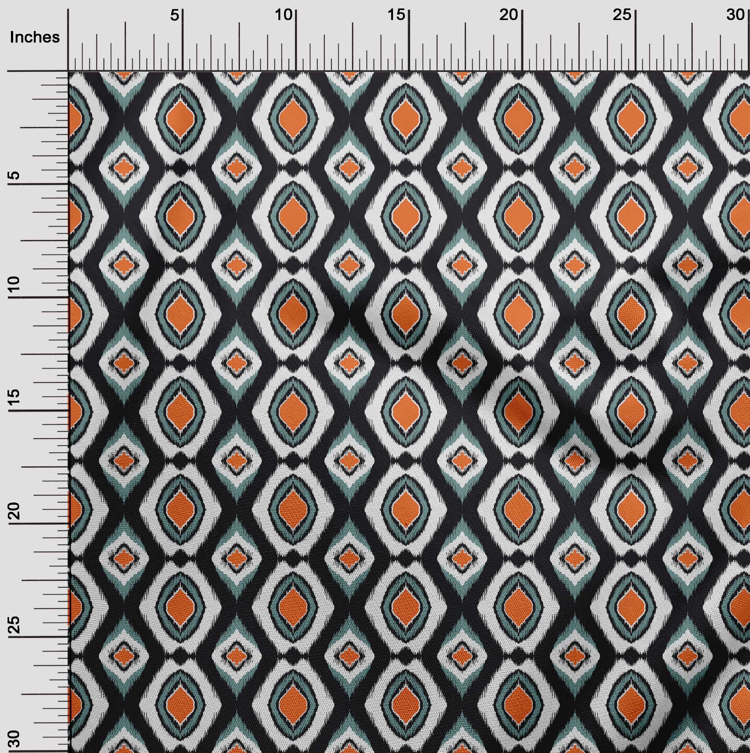 oneOone Polyester Spandex Orange Fabric Asian Ikat Diy Clothing Quilting Fabric Print Fabric By Yard 56 Inch Wide