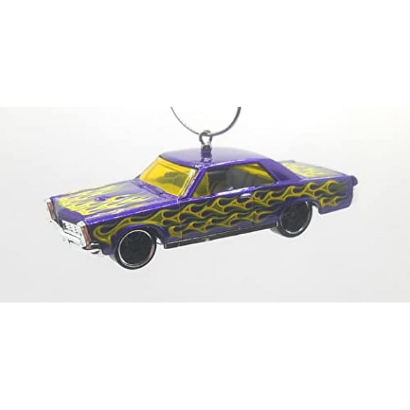 Christmas Ornament for 1965 Pontiac GTO Purple Yellow Green Flames