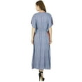 thumbnail image 6 of Bimba Women Long Pannel Cotton Kaftan Maxi Gown Smocked Back Caftan Dress, 6 of 7
